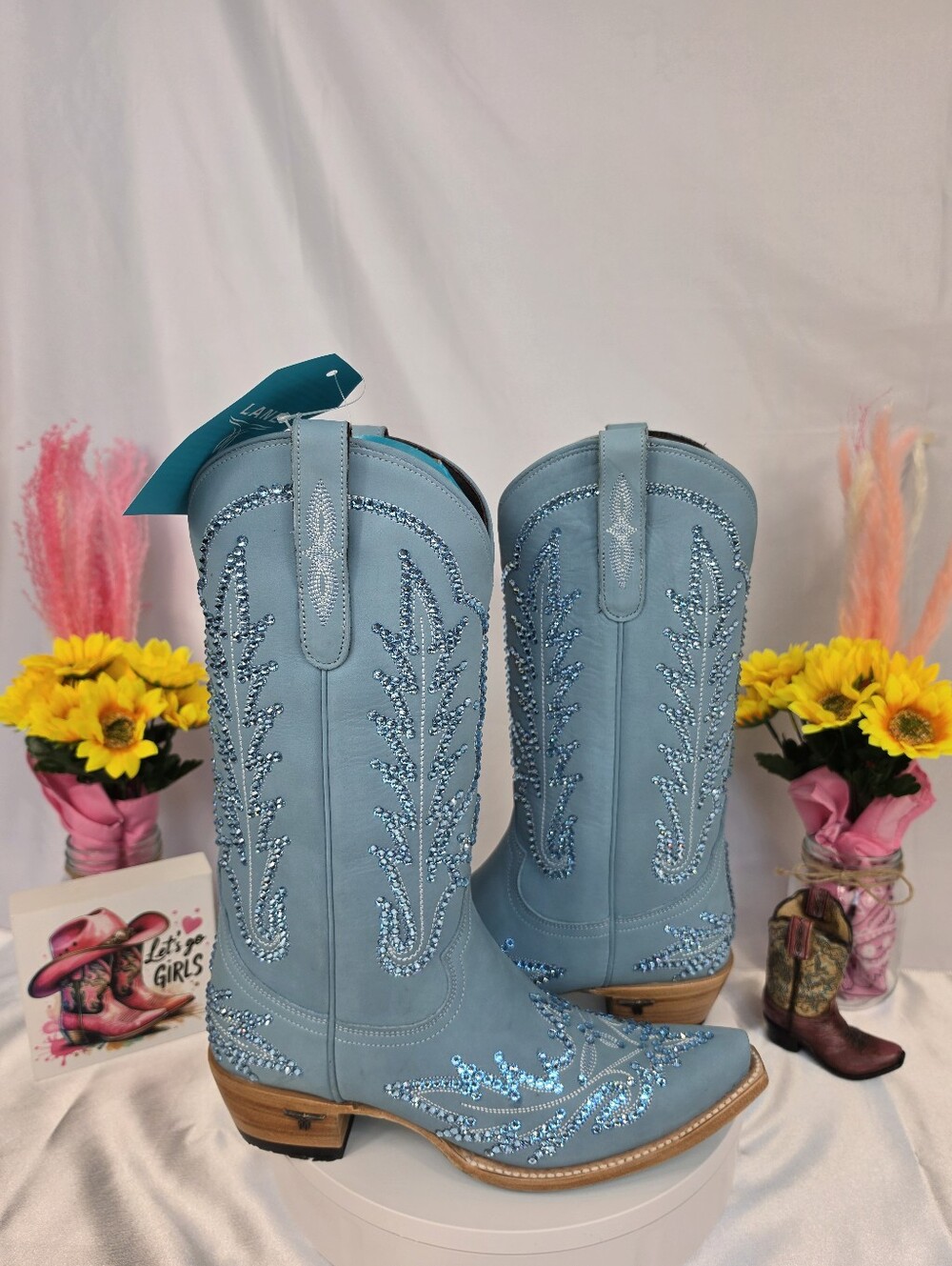 LANE Lexington Cowgirl Boots W/ SWAROVSKI Crystals 9.5 - Picture 5 of 11